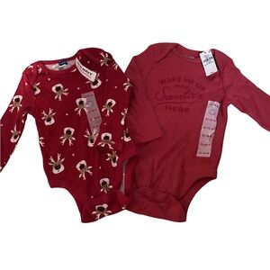 2 - NWT Christmas long sleeve onesies
